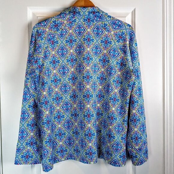 Rafaella Weekend Print Tassel Zip-Front Pullover LS Sweater - Picture 3 of 5